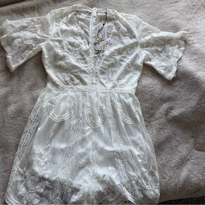 Eleter White Lace Romper
